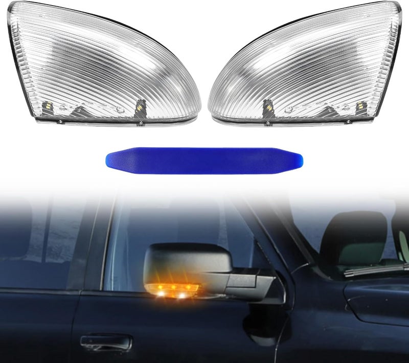 TOP-MAX Ram Puddle Light Front Mirror Turn Signal, Right Passenger + Left Driver LED Side Marker Mirror Lamp Compatible with Dodge Ram 1500 2500 2009-2018 68064949AA 68064948AA - Image 1